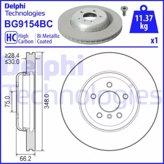 Jeu de 2 disques de frein avant DELPHI BG9154BC