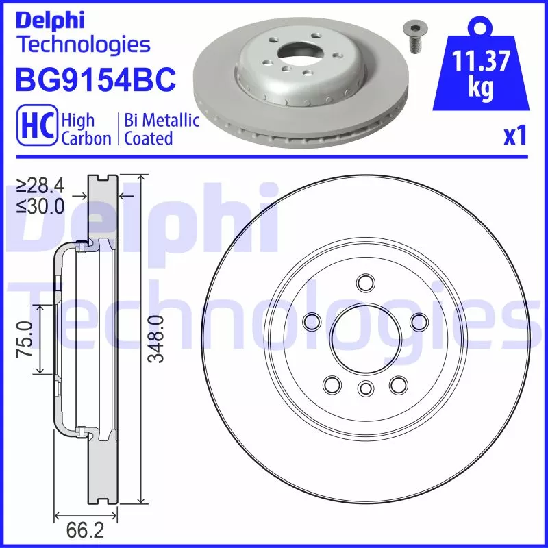 Jeu de 2 disques de frein avant DELPHI BG9154BC