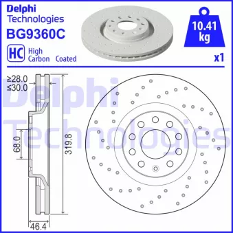 Jeu de 2 disques de frein avant DELPHI BG9360C