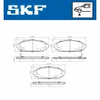 Jeu de 4 plaquettes de frein avant SKF VKBP 81142 A - Visuel 2