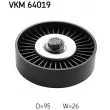 Poulie renvoi/transmission, courroie trapézoïdale à nervures SKF VKM 64019 - Visuel 2