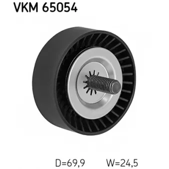 Poulie renvoi/transmission, courroie trapézoïdale à nervures SKF VKM 65054