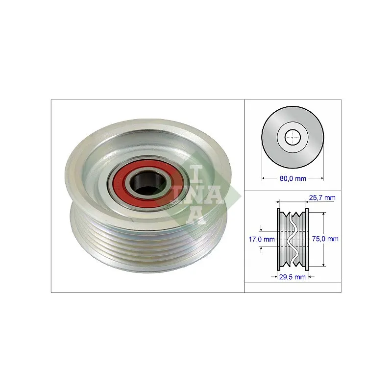 Poulie renvoi/transmission, courroie trapézoïdale à nervures INA 532 0587 10
