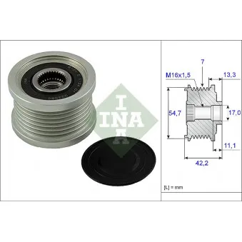 Poulie roue libre, alternateur INA 535 0091 10