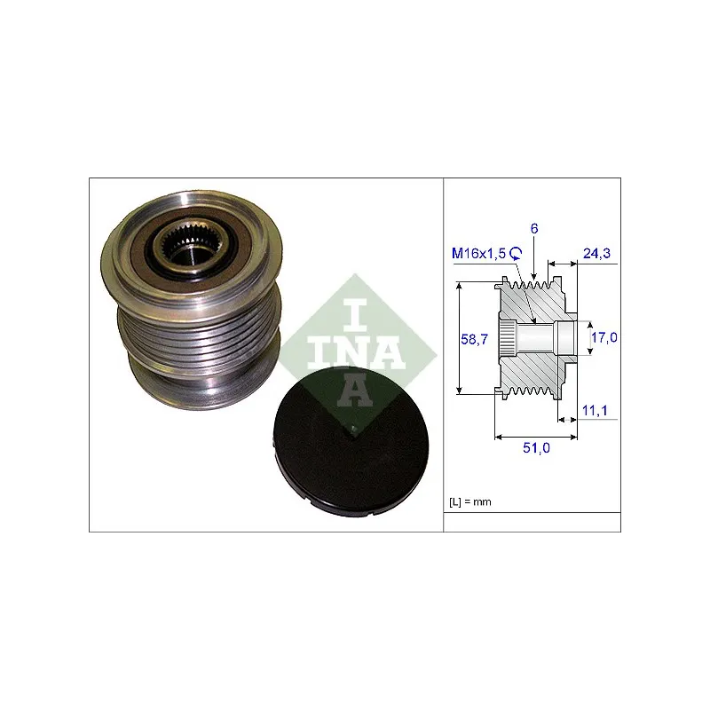 Poulie roue libre, alternateur INA 535 0200 10