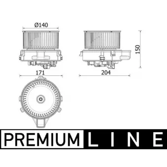 Pulseur d'air habitacle MAHLE AB 284 000P