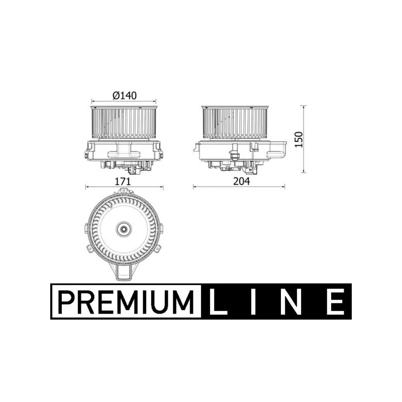 Pulseur d'air habitacle MAHLE AB 284 000P