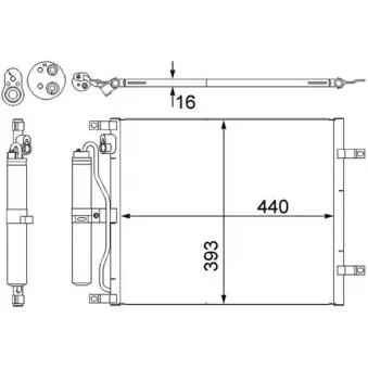 Condenseur, climatisation MAHLE AC 443 000S