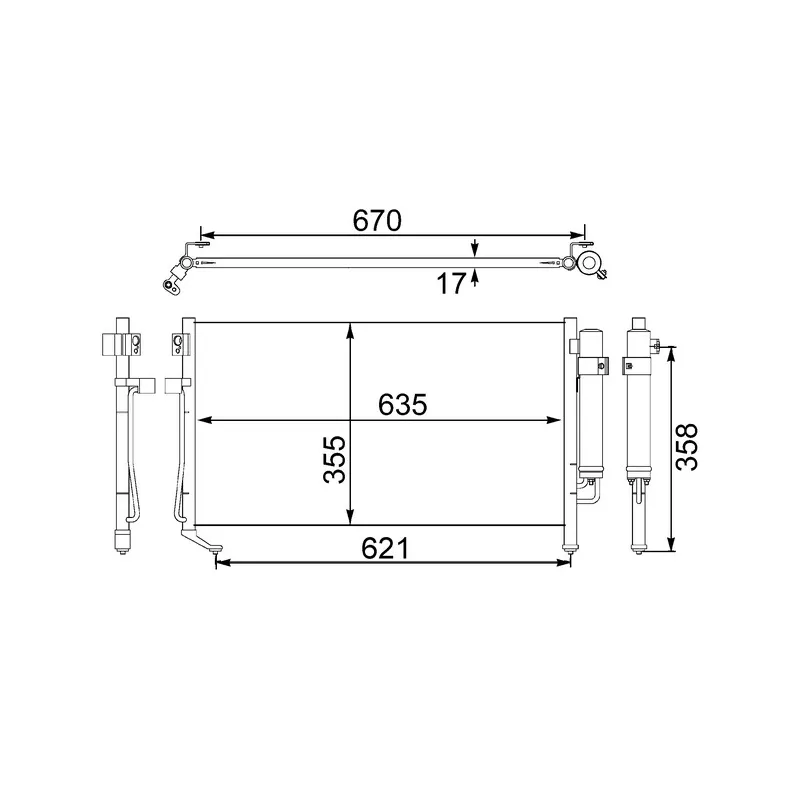 Condenseur, climatisation MAHLE AC 479 001S