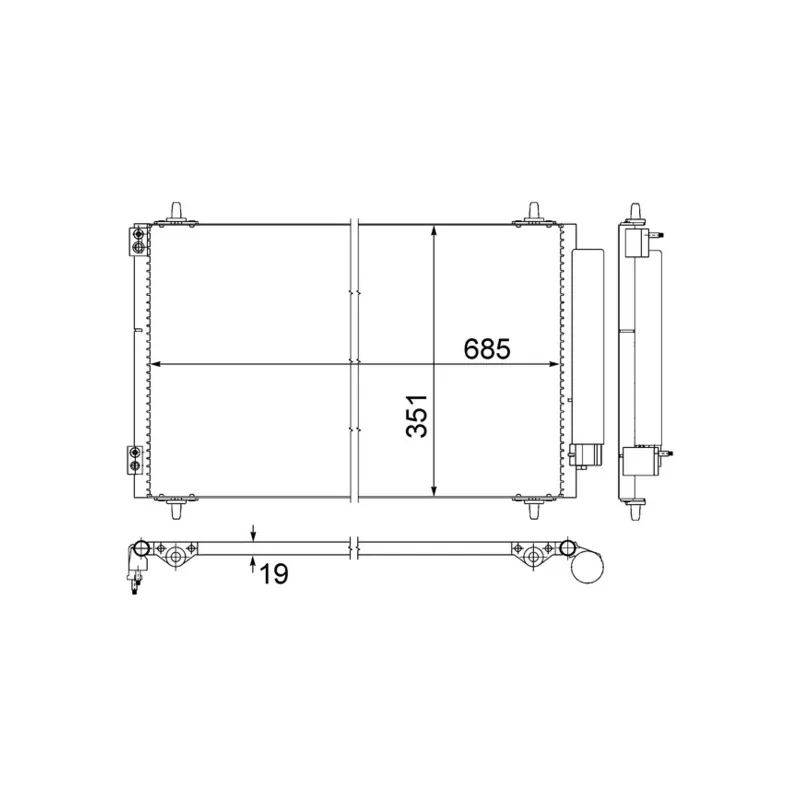 Condenseur, climatisation MAHLE AC 593 000S