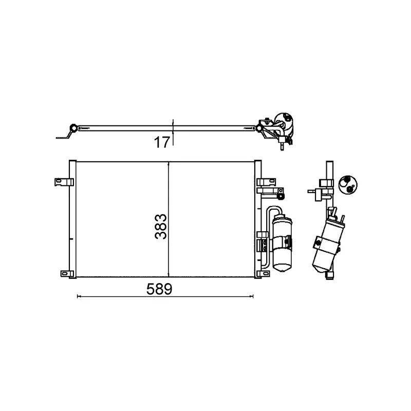 Condenseur, climatisation MAHLE AC 644 000S