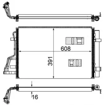 Condenseur, climatisation MAHLE AC 697 000S