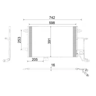 Condenseur, climatisation MAHLE AC 822 000S