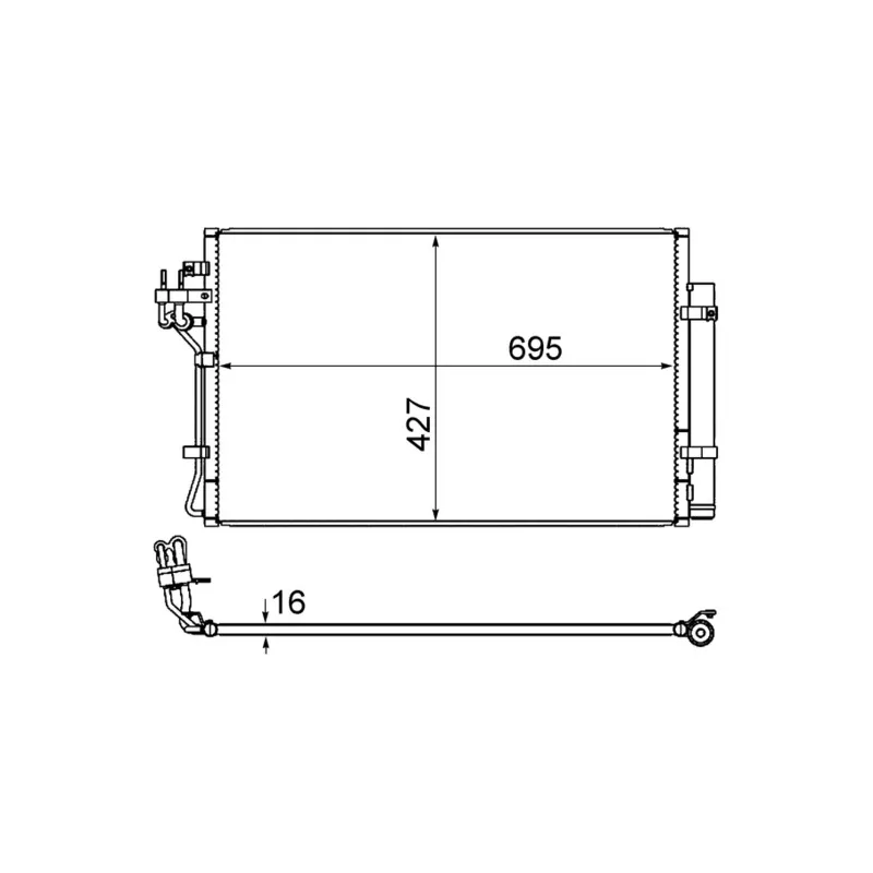 Condenseur, climatisation MAHLE AC 869 000S