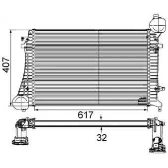Intercooler, échangeur MAHLE CI 164 000P