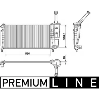 Radiateur, refroidissement du moteur MAHLE CR 1104 000P