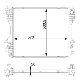 Radiateur, refroidissement du moteur MAHLE CR 1358 000S