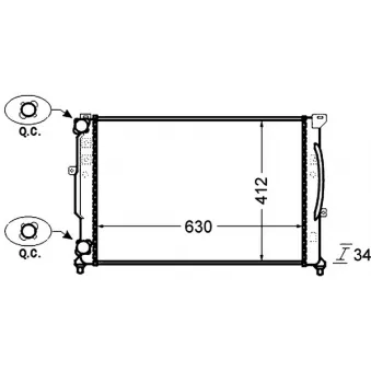 Radiateur, refroidissement du moteur MAHLE CR 1423 000P