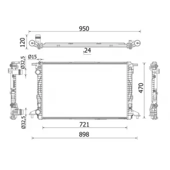 Radiateur, refroidissement du moteur MAHLE CR 2179 000S