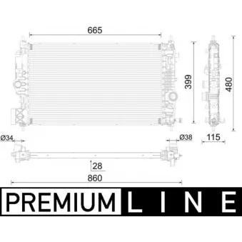 Radiateur, refroidissement du moteur MAHLE CR 2592 000P