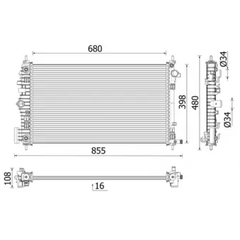 Radiateur, refroidissement du moteur MAHLE CR 2698 000P