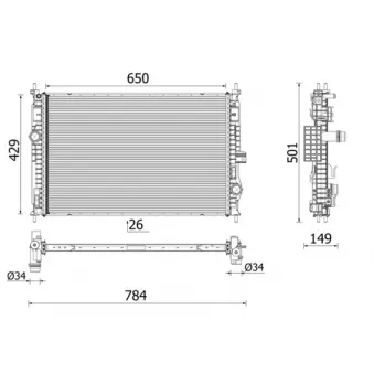 Radiateur, refroidissement du moteur MAHLE CR 2710 000P