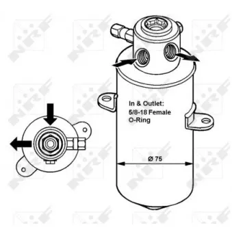 Filtre déshydratant, climatisation NRF 33033