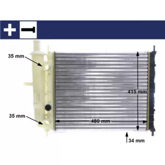 Radiateur, refroidissement du moteur MAHLE CR 599 000S