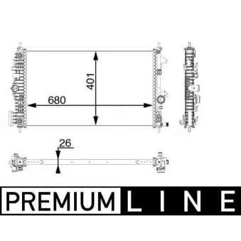 Radiateur, refroidissement du moteur MAHLE CR 927 000P