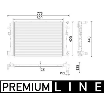 Radiateur basse température, intercooler MAHLE CR 959 000P