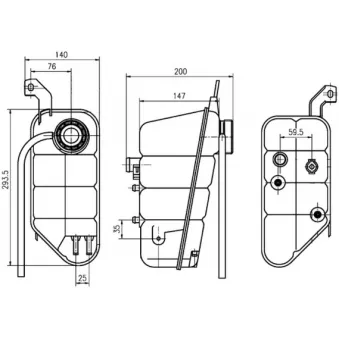 Vase d'expansion, liquide de refroidissement MAHLE CRT 118 000S