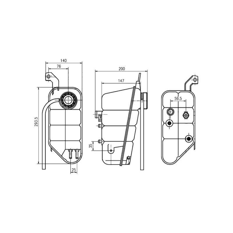 Vase d'expansion, liquide de refroidissement MAHLE CRT 118 000S