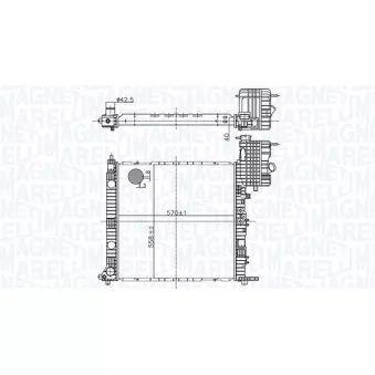 Radiateur, refroidissement du moteur MAGNETI MARELLI 350213178500