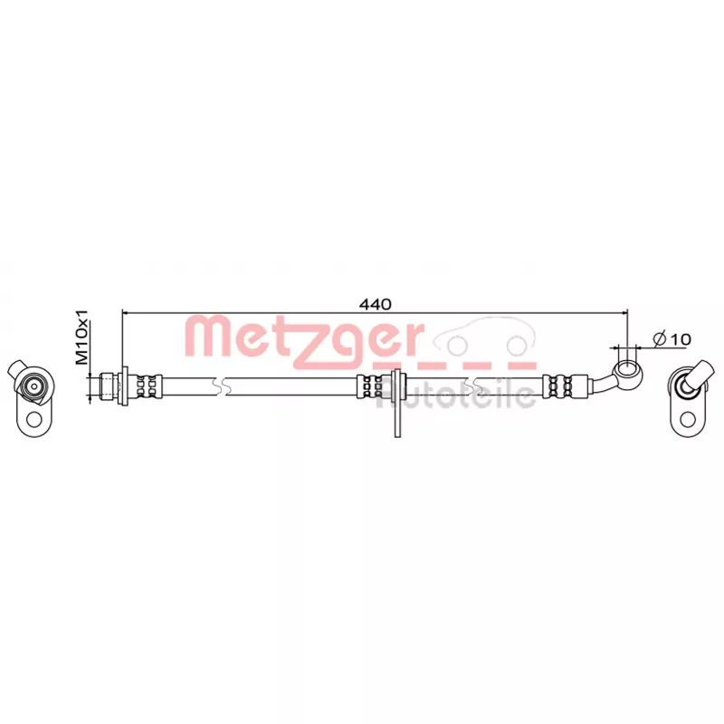Flexible de frein avant droit METZGER 4111846