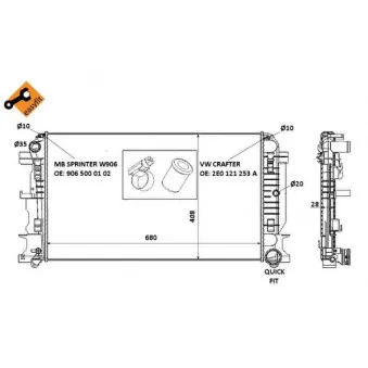 Radiateur, refroidissement du moteur NRF 53885