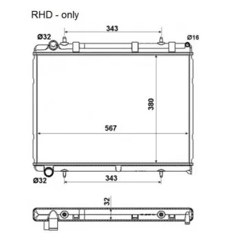 Radiateur, refroidissement du moteur NRF 53973