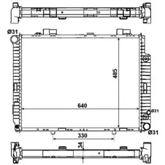 Radiateur, refroidissement du moteur NRF 58159