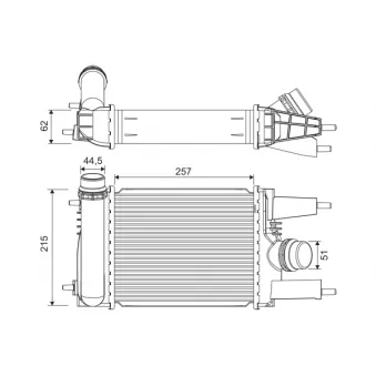 Intercooler, échangeur VALEO 822916