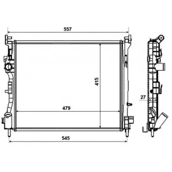 Radiateur, refroidissement du moteur NRF 58374