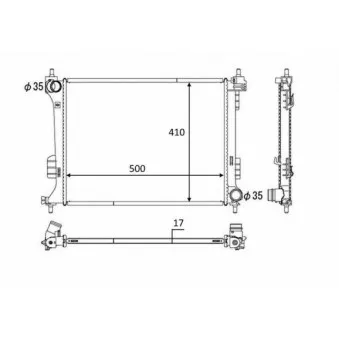 Radiateur, refroidissement du moteur NRF 58451