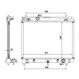 Radiateur, refroidissement du moteur NRF