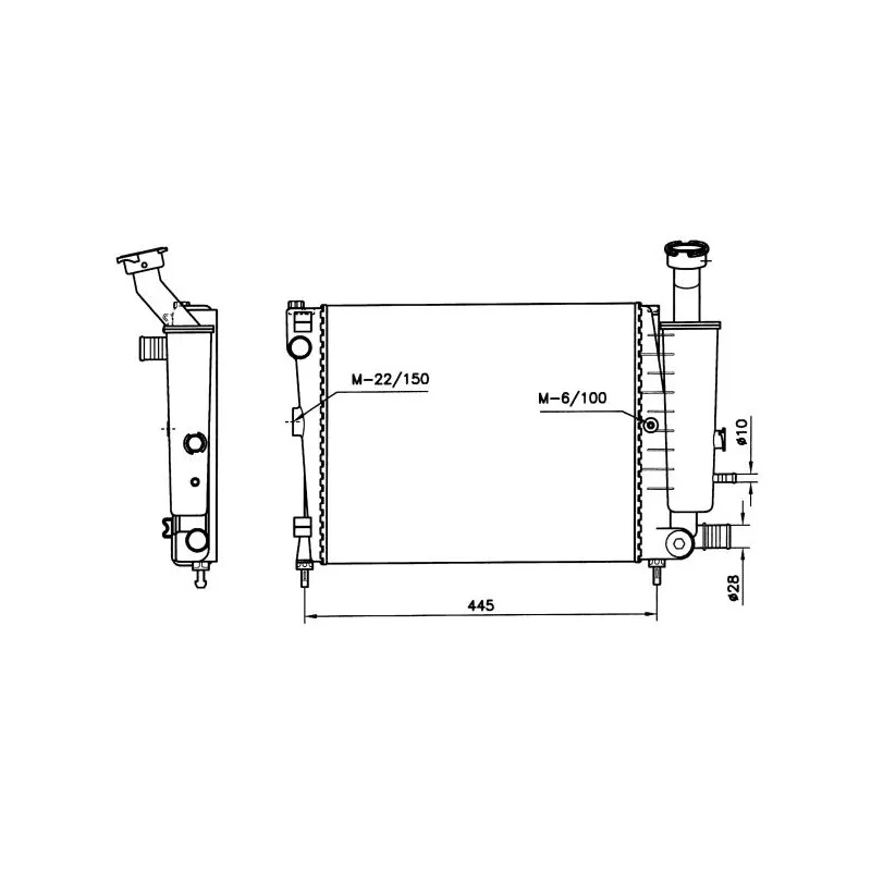 Radiateur, refroidissement du moteur NRF 58789