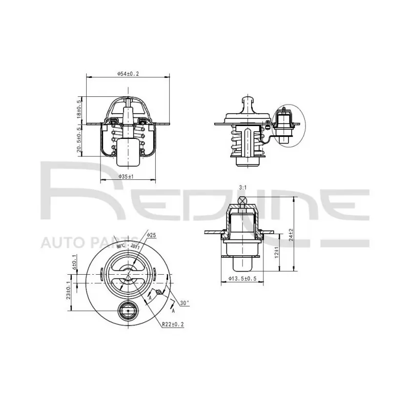 Thermostat d'eau RED-LINE 55SZ001