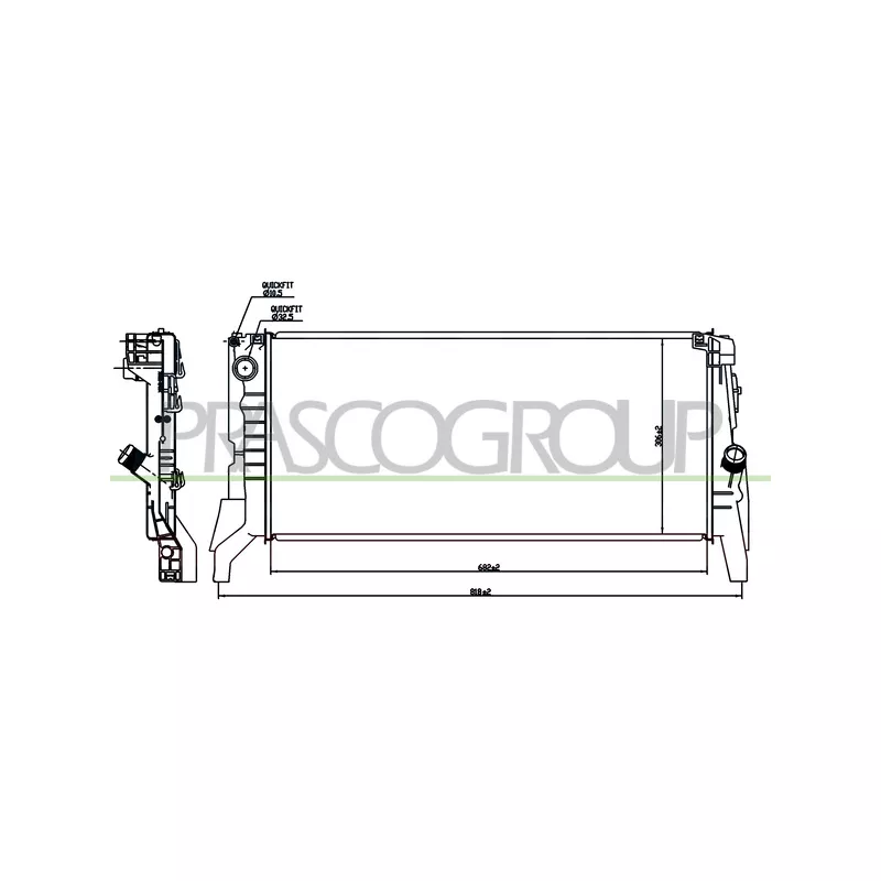 Radiateur, refroidissement du moteur PRASCO BM200R006