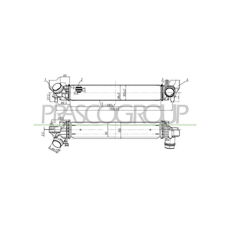 Intercooler, échangeur PRASCO BM250N001