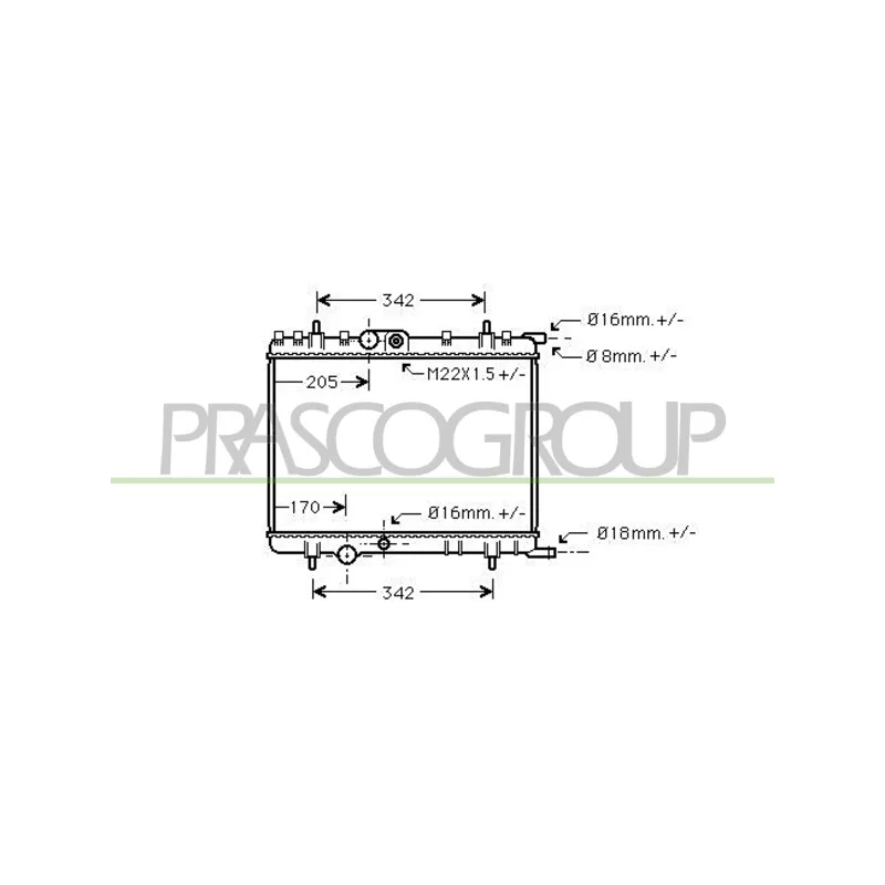 Radiateur, refroidissement du moteur PRASCO CI422R017