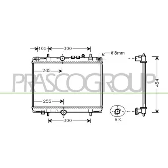 Radiateur, refroidissement du moteur PRASCO CI520R004