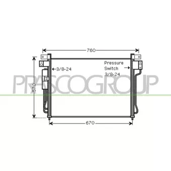 Condenseur, climatisation PRASCO DS814C002