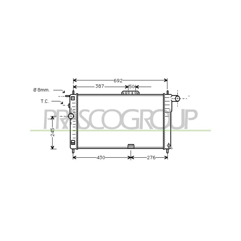 Radiateur, refroidissement du moteur PRASCO DW001R001