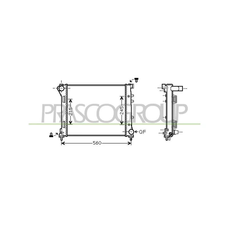 Radiateur, refroidissement du moteur PRASCO FD008R002